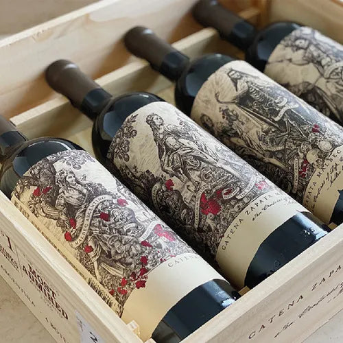 Vinho Catena Zapata Malbec Argentino 4 Und Caixa De Madeira.