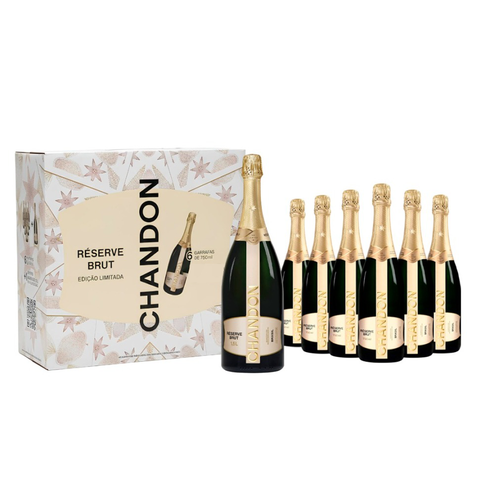 Kit Celebração - 6 Unidades Espumante Chandon Réserve Brut 750ML.