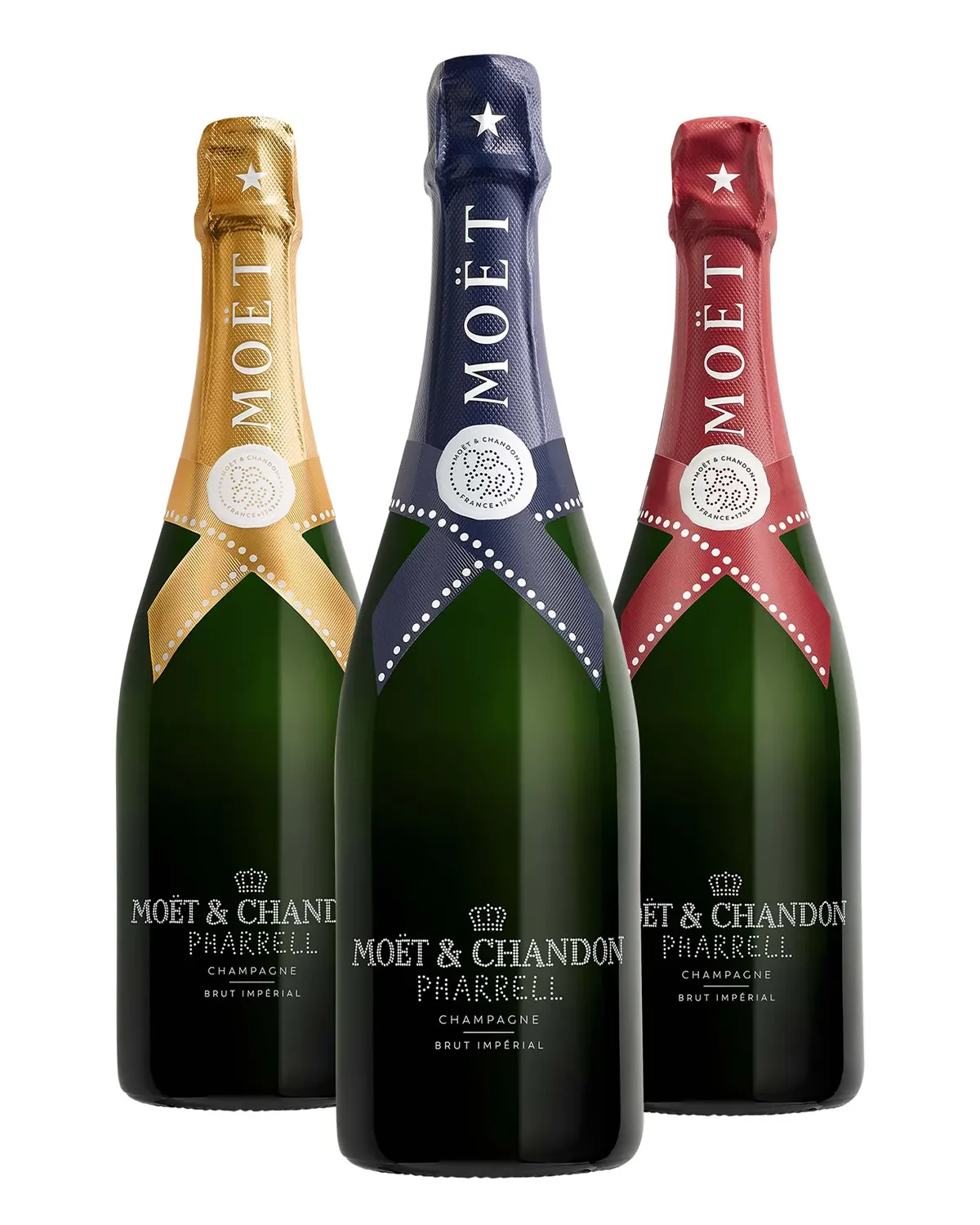 Kit 3 Unidades Champagne MOET & CHANDON x PHARRELL WILLIAMS EDIÇÃO LIMITADA - BRUT 750ML.